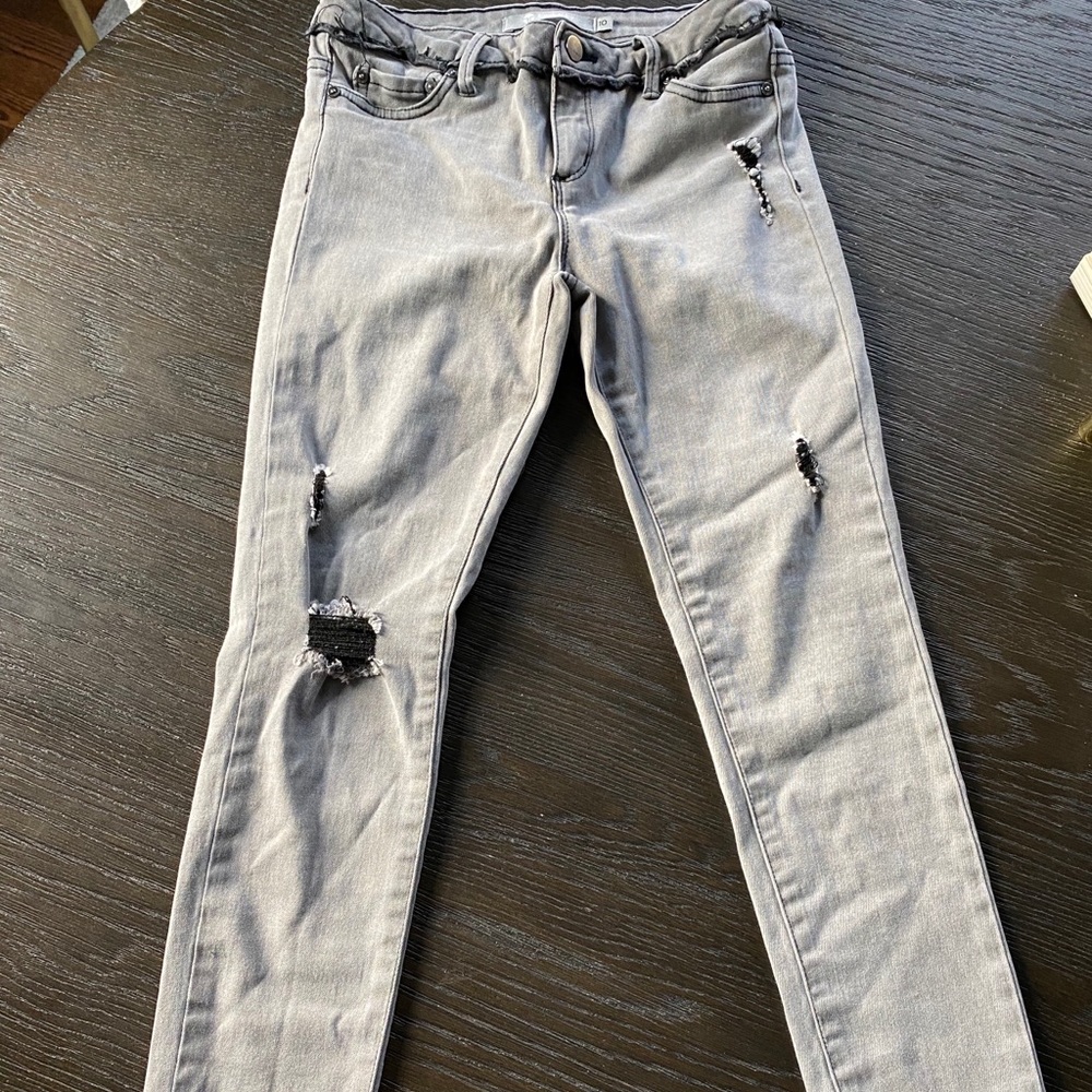 Girls Tractr Grey Jeans Size 10
